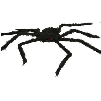 Fiestas Horror spin groot - Halloween decoratie/versiering - zwart - 70 cm - Feestdecoratievoorwerp