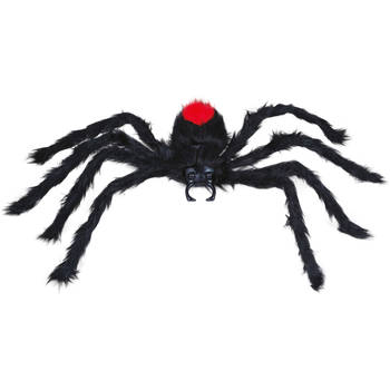 Fiestas Horror spin groot - Halloween decoratie/versiering - zwart - 60 cm - Feestdecoratievoorwerp