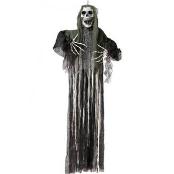 Halloween/horror thema hang decoratie Geest/spook Skelet - enge/griezelige pop - 158 cm - Feestdecoratievoorwerp