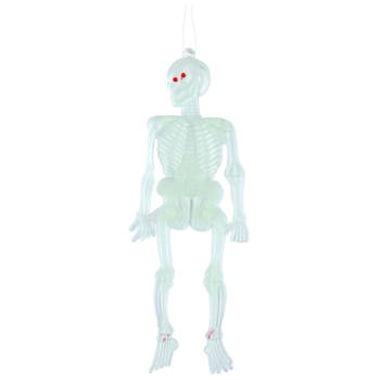 Horror skeletjes - 10x - glow in the dark - hangend - 14 cm - Halloween decoratieA‚A - Halloween poppen