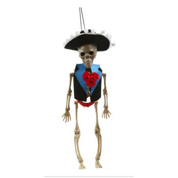 Fiestas Horror/halloween decoratie skelet/geraamte pop - Day of the Dead man - 40 cm - Halloween poppen