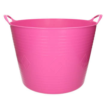 Flexibele kuip emmer/wasmand rond roze 40 liter - Wasmanden