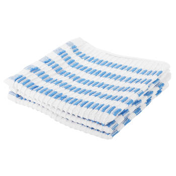 3x stuks blauw/witte badstoffen vaatdoeken / dweiltjes - Vaatdoekjes