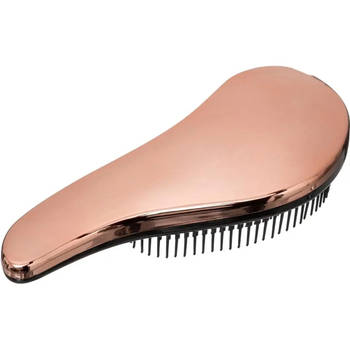 Haarborstel anti-klit rose-goud 18,5 cm van kunststof - Haarborstels