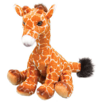 Suki Gifts Pluche knuffeldier Giraffe - gevlekt bruin - 13 cm - safari thema - Knuffeldier
