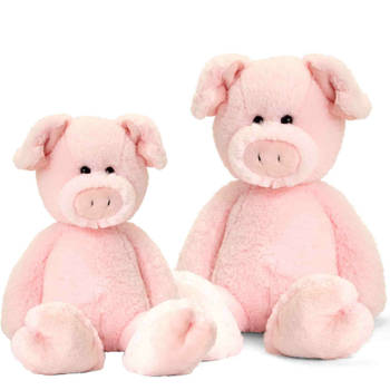 Pluche knuffels varkens familie 18 en 25 cm - Knuffel boederijdieren