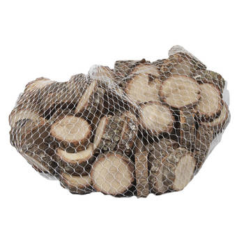 Set van 2x stuks netjes met ieder 500 gram stuks houten decoratie boomschijfjes 2,5 cm - Houten knutselstokjes