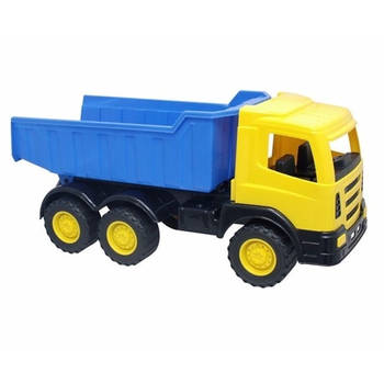 Gele speelgoed truck met laadklep - Speelgoed vrachtwagens