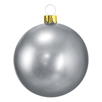 Christmas Decoration mega kerstbal - 45 cm - zilver - opblaasbaar - Opblaasfiguren