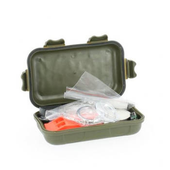 Combat survival kit waterproof groen - Survivalset