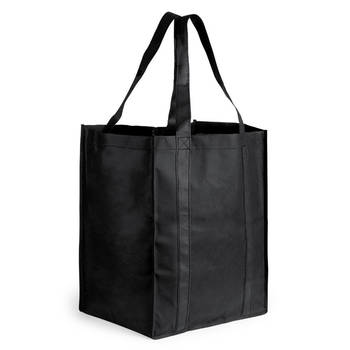 Zwarte boodschappentassen/shoppers 38 cm - Boodschappentassen