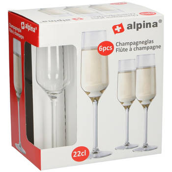 Champagneglas / glazen 6x stuks 22 centiliter