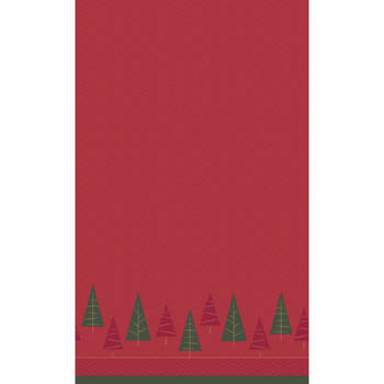 Duni kerst tafellaken/tafelkleed - 138 x 220 cm - papier - rood - Tafellakens