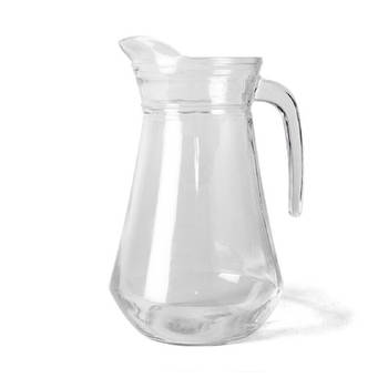 1x Glazen water karaffen/waterkannen 1 liter - Waterkannen