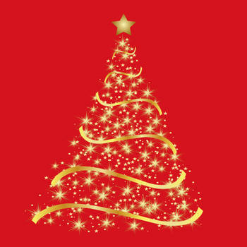 Ambiente kerst thema servetten - 20x st - 33 x 33 cm - rood - kerstboom - Feestservetten