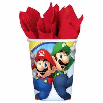Super Mario bekertjes 24x stuks - Feestbekertjes