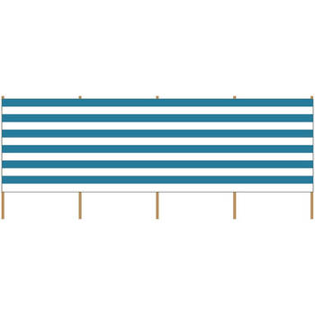 Gestreept strand/camping windscherm wit/blauw 4 meter x 120 cm - Windschermen
