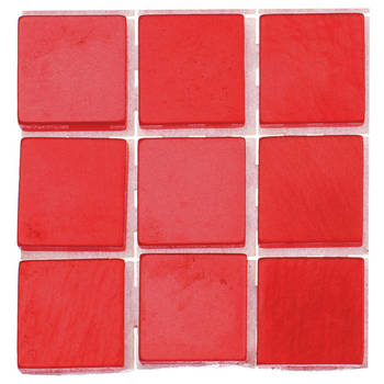 63x stuks mozaieken maken steentjes/tegels kleur rood 10 x 10 x 2 mm - Mozaiektegel