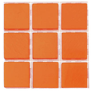 252x stuks mozaieken maken steentjes/tegels kleur oranje 10 x 10 x 2 mm - Mozaiektegel