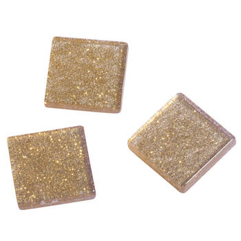 205x stuks Glitter mozaiek steentjes goud van 1 cm - Mozaiektegel