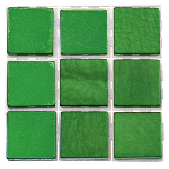 252x stuks mozaieken maken steentjes/tegels kleur groen 10 x 10 x 2 mm - Mozaiektegel