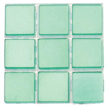 189x stuks mozaieken maken steentjes/tegels kleur turquoise 10 x 10 x 2 mm - Mozaiektegel