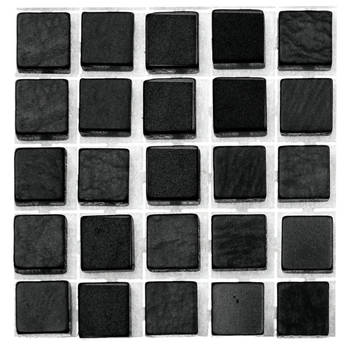 119x stuks mozaieken maken steentjes/tegels kleur zwart 0.5 x 0.5 x 0.2 cm - Mozaiektegel