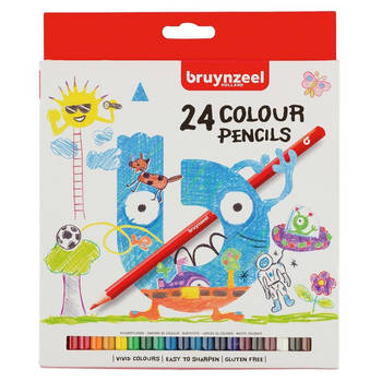 24x Bruynzeel kleurpotloden voor kinderen - Hobby viltstiften