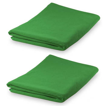 Set van 2x stuks yoga wellness microvezel handdoeken 150 x 75 cm groen - Sporthanddoeken