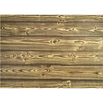 Decoratie plakfolie - 2x - bruin hout patroon - 45 cm x 2 m - zelfklevend - Meubelfolie