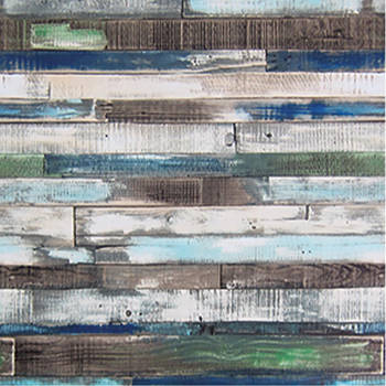 Decoratie plakfolie houten planken look bruin/blauw 45 cm x 2 meter zelfklevend - Meubelfolie