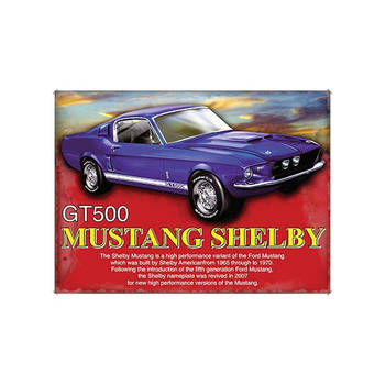 Metalen wand bordje GT500 Shelby - Metalen wandbordjes
