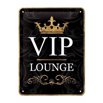 VIP thema Muurdecoratie VIP Lounge 15 x 20 cm - Metalen wandbordjes