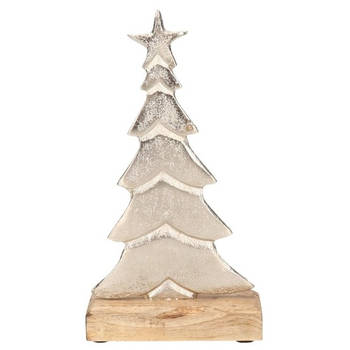 Decoratie kerstboom houten voet 24 cm - Kerstbeeldjes