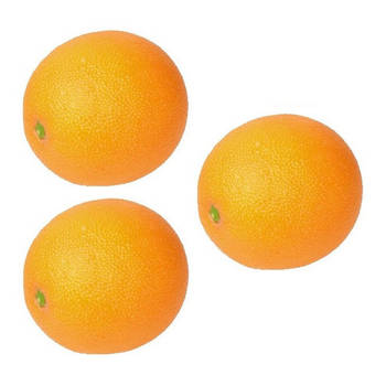 3x stuks kunst/Namaak fruit sinaasappels van 8 cm - Kunstbloemen