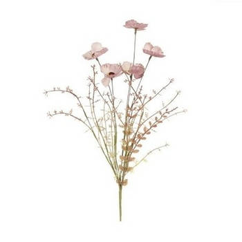 Roze papaver/klaproosjes kunstbloemen takken 53 cm decoratie - Kunstbloemen