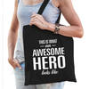 Awesome hero / held cadeau tas zwart voor dames - Feest Boodschappentassen