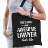 Awesome lawyer / advocate cadeau tas zwart voor dames - Feest Boodschappentassen