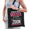 Trotse moeder / zoon cadeau tas zwart voor dames - Feest Boodschappentassen