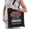 Trotse moeder / kinderen cadeau tas zwart voor dames - Feest Boodschappentassen