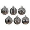 Decoris luxe kerstballen 12x - 6 cm - kunststof -zilver - Kerstbal