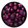 Decoris kleine kerstballen - 14x - paars - 3 cm -kunststof - Kerstbal