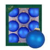Krebs kerstballen - 16x stuks - velvet blauw - glas - 7 cm - mat - Kerstbal