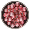 Decoris kerstballen - 25x stuks - 6 cm - kunststof -oudrozeAaA  - Kerstbal