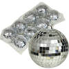 Othmar Decorations disco kerstballen - 8x - zilver - 6 cm - kunststof - Kerstbal