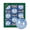 Krebs kerstballen - 8x stuks - lichtblauw - glas - 7 cm - glans - Kerstbal