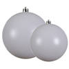 Grote kerstballen 2x stuks wit 14 en 20 cm kunststof - Kerstbal
