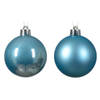 Decoris kerstballen - 12x - ijs blauw - 6 cm -kunststof - Kerstbal