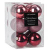 Christmas Decoration kerstballen 24x -roze-6 cm -kunststof - Kerstbal