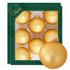 Krebs kerstballen - 16x stuks - honing goud - glas - 7 cm - mat - Kerstbal